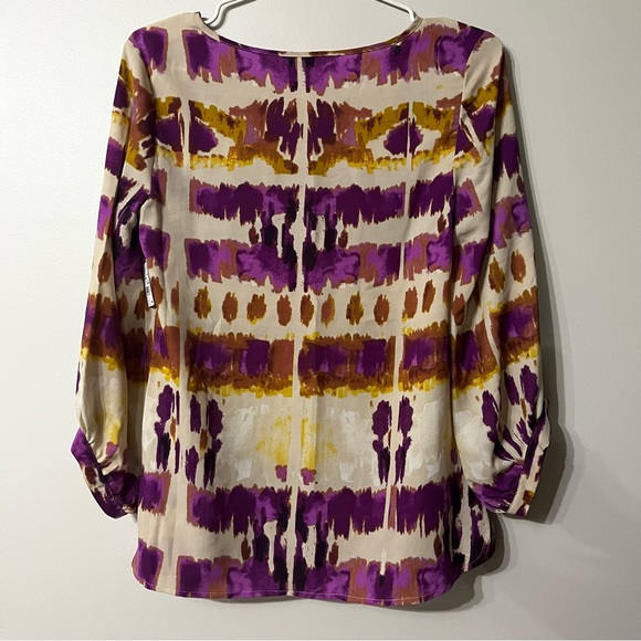 #167 NWT Kate Hill Mulberry and Gold Blouse - Picture 6 of 10
